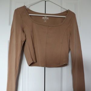 Long-sleeved Hollister corset-like shirt